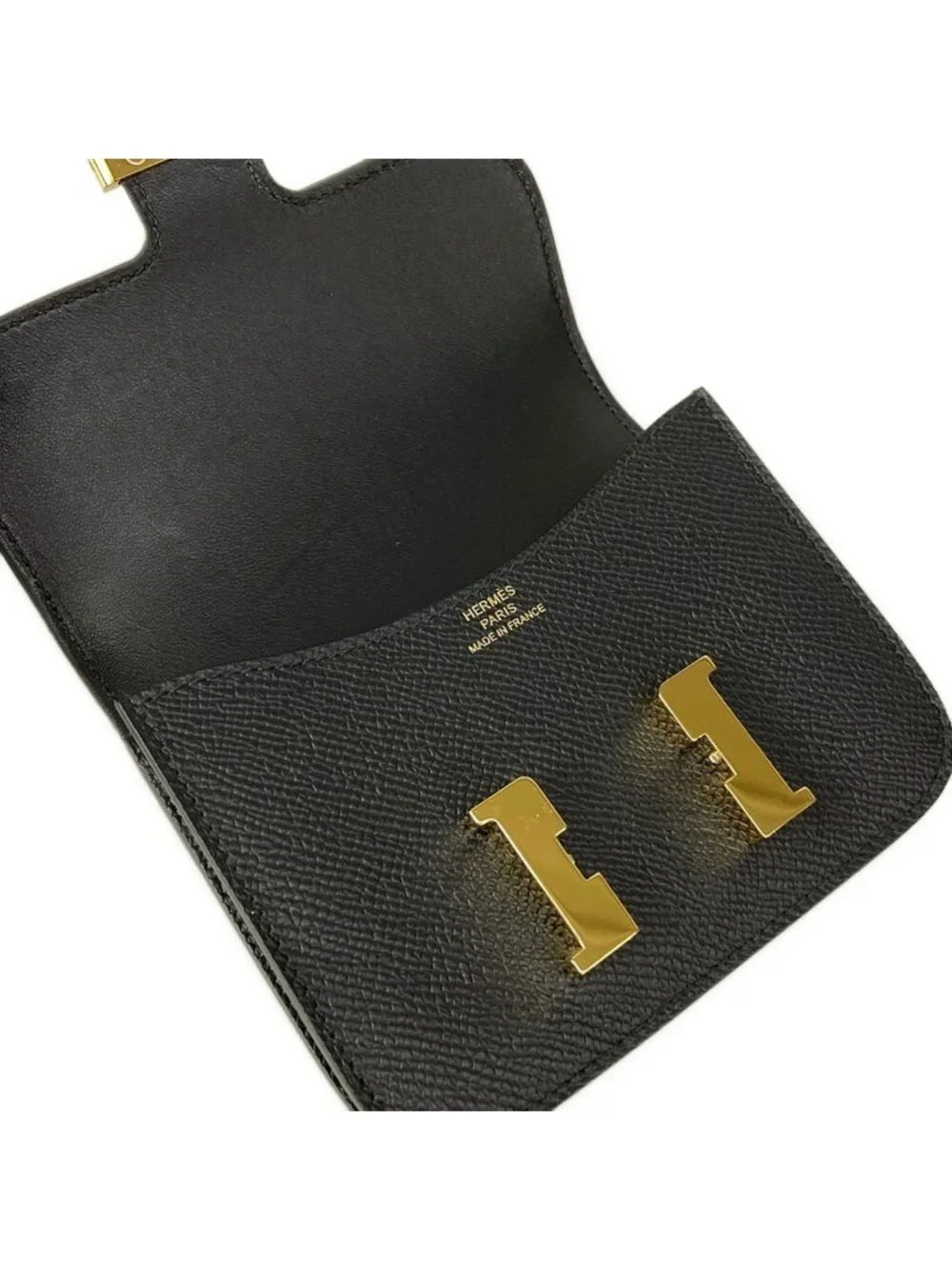 Hermes Wallet Constance Slim Black Gold